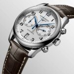 Longines Master Collection Automatikuhr Silber Leder Braun 40 mm