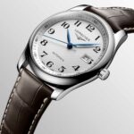 Longines Master Collection Automatische Lederuhr Braun Silber Grains d'Orge 40 mm