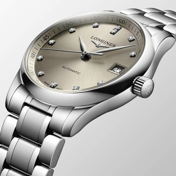 Longines Master Collection Automatikuhr aus Stahl Beige 34 mm