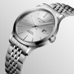 Longines Record Collection Grau Automatik Stahl 40 mm Uhr