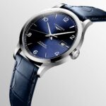 Longines Record Collection Blaues Leder Automatik 40 mm Uhr