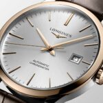 Longines Record Automatik-Lederuhr Braun 40 mm