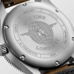 Longines Spirit Zulu Time Automatikuhr Anthrazit Leder Braun 42 mm