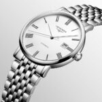 Longines Elegant Collection Automatikuhr aus weißem Stahl 41 mm