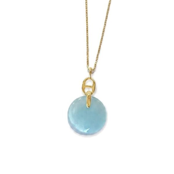Collana Madi Studio Pietra Acquamarina Milk Collana Madi Studio Pietra Acquamarina Milk
