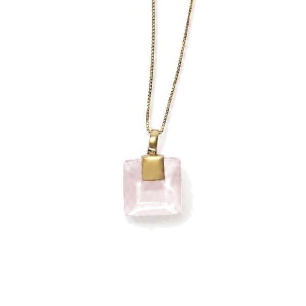 Collana Pendente Madi Studio Pietra Quarzo Rosa Collana Pendente Madi Studio Pietra Quarzo Rosa