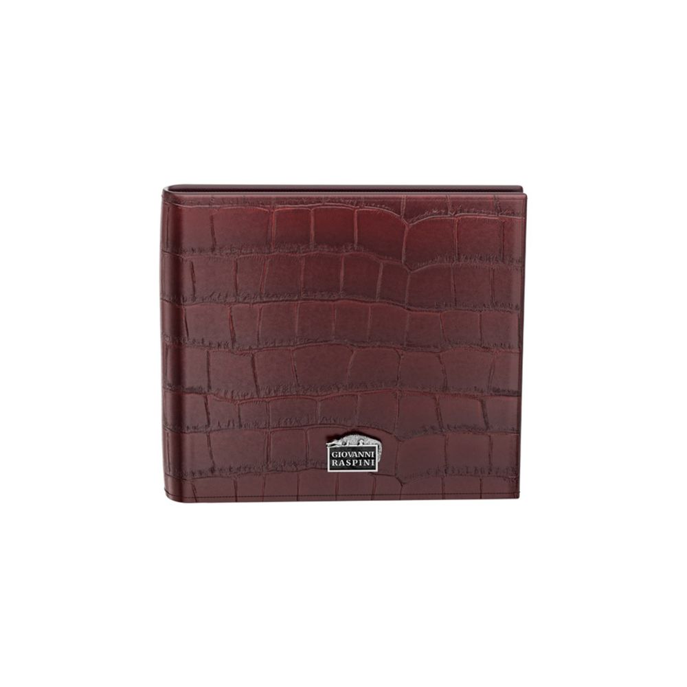 Portafoglio Giovanni Raspini Pelle Croco Borgogna 9 x 11 cm