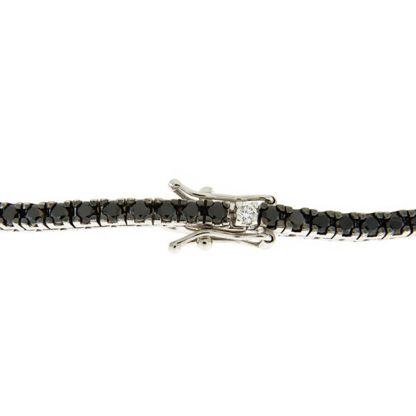 Fabio Ferro Tennis Bracelet Model Button in White Gold with Black Diamonds