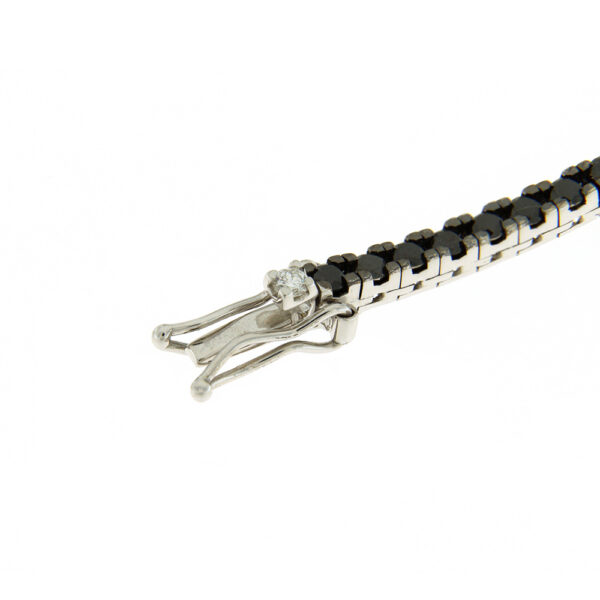 Fabio Ferro Tennis Bracelet Model Button in White Gold with Black Diamonds