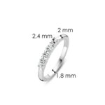 925 Sterling Silber Veretta Ring mit 5 Zirkonen Ti Sento Milano Neue Kollektion N 16