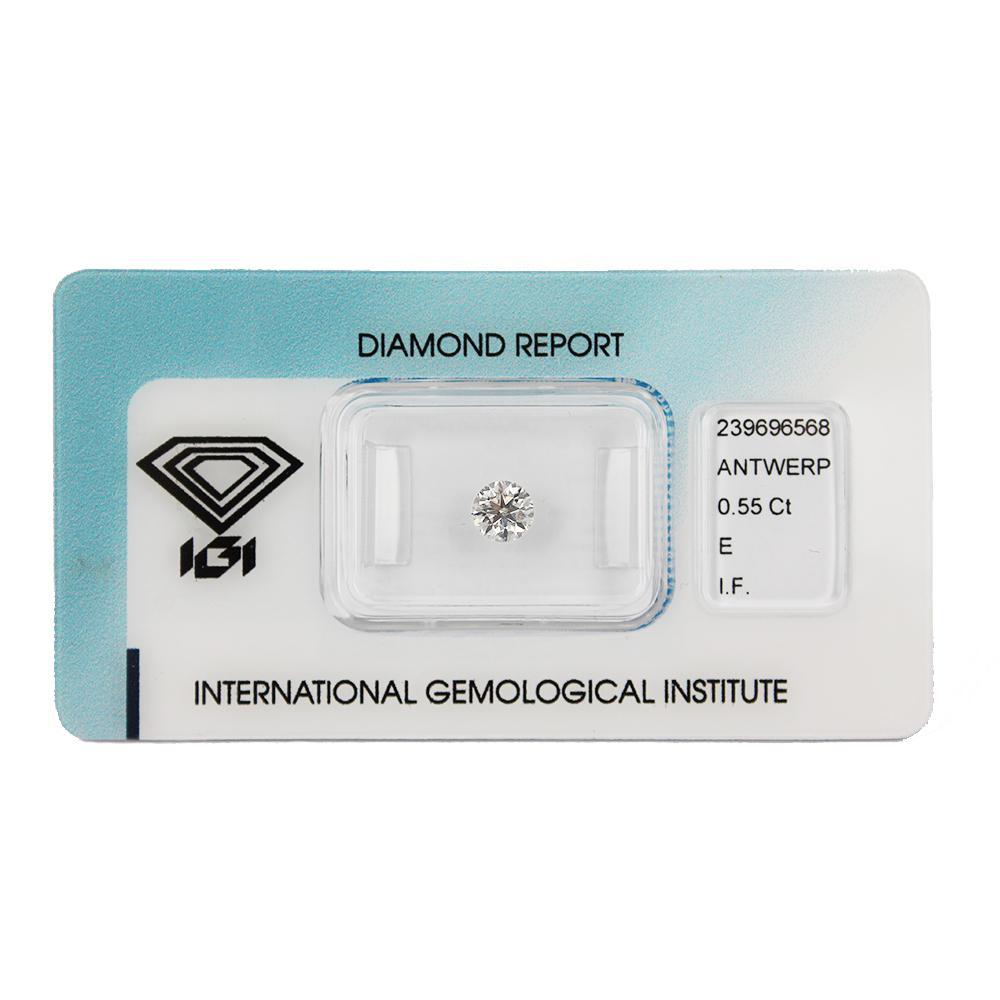 Investment Diamond in Blister Pack with IGI Certificate Brilliant Cut Carats 0.55 E IF