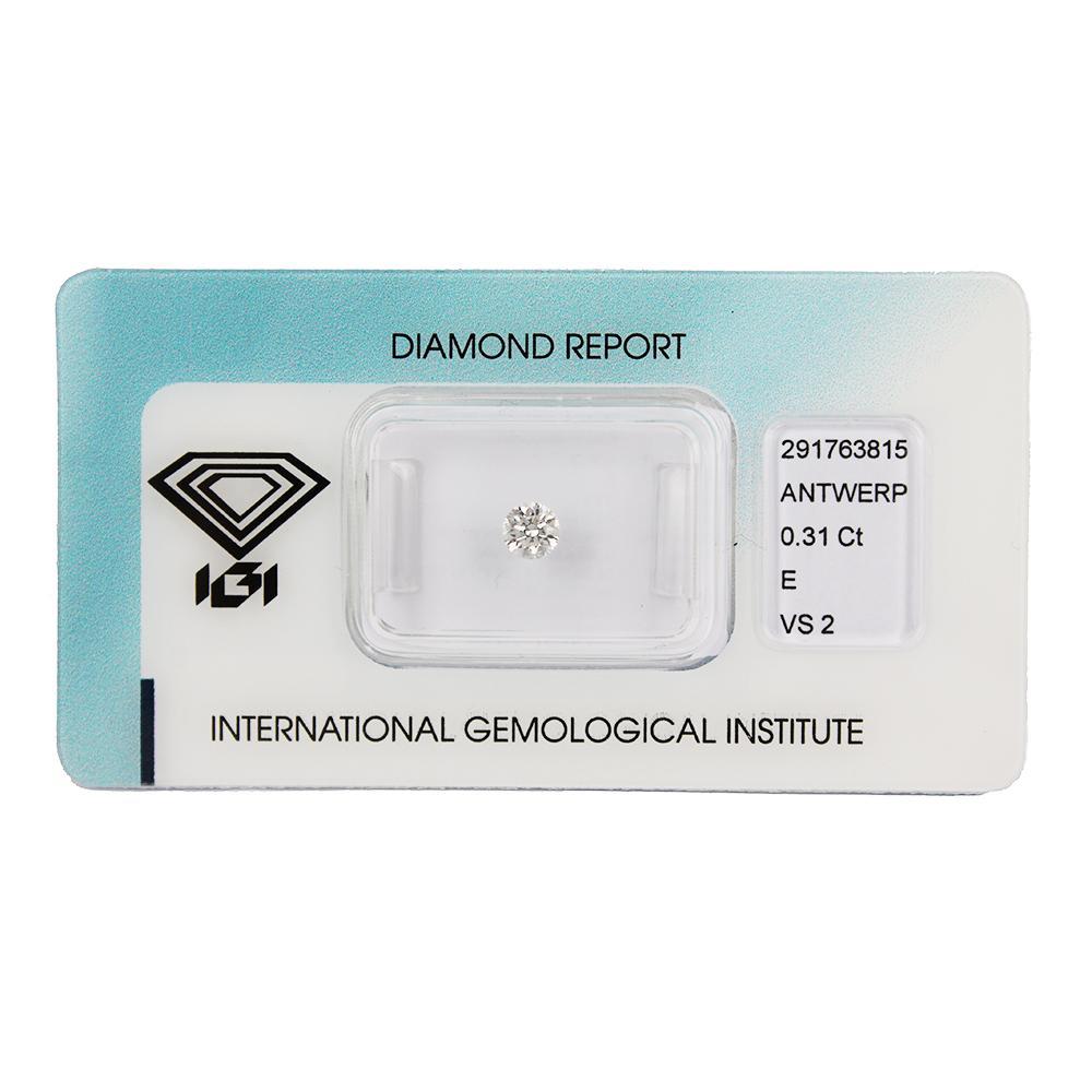 Investment Diamond in Blister Pack with IGI Certificate Brilliant Cut Carats 0.31 E VS 2