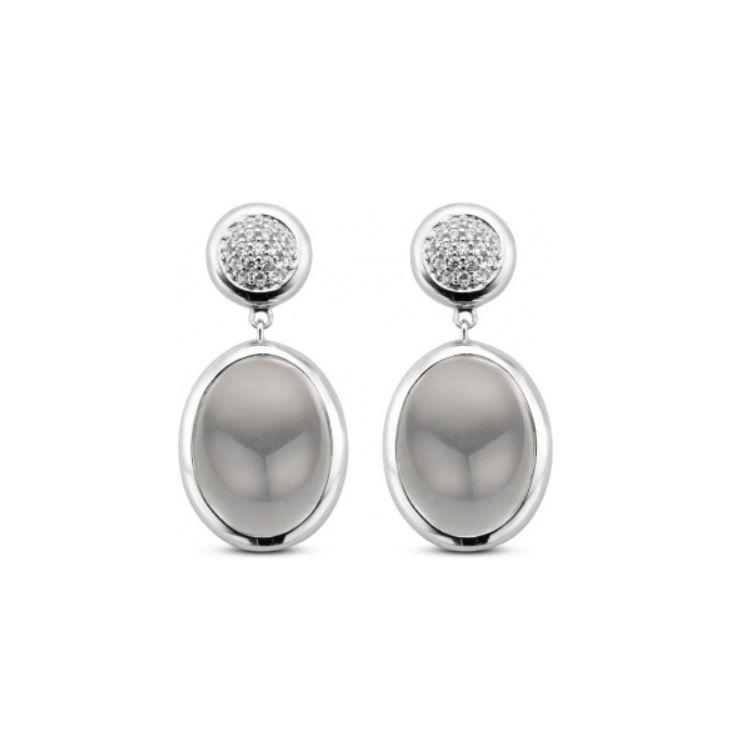 Orecchini Donna Sofia Milani In Argento 925 Bicolore - Placcati Oro Con Zircone - Modello E1703, Confezione Regalo
