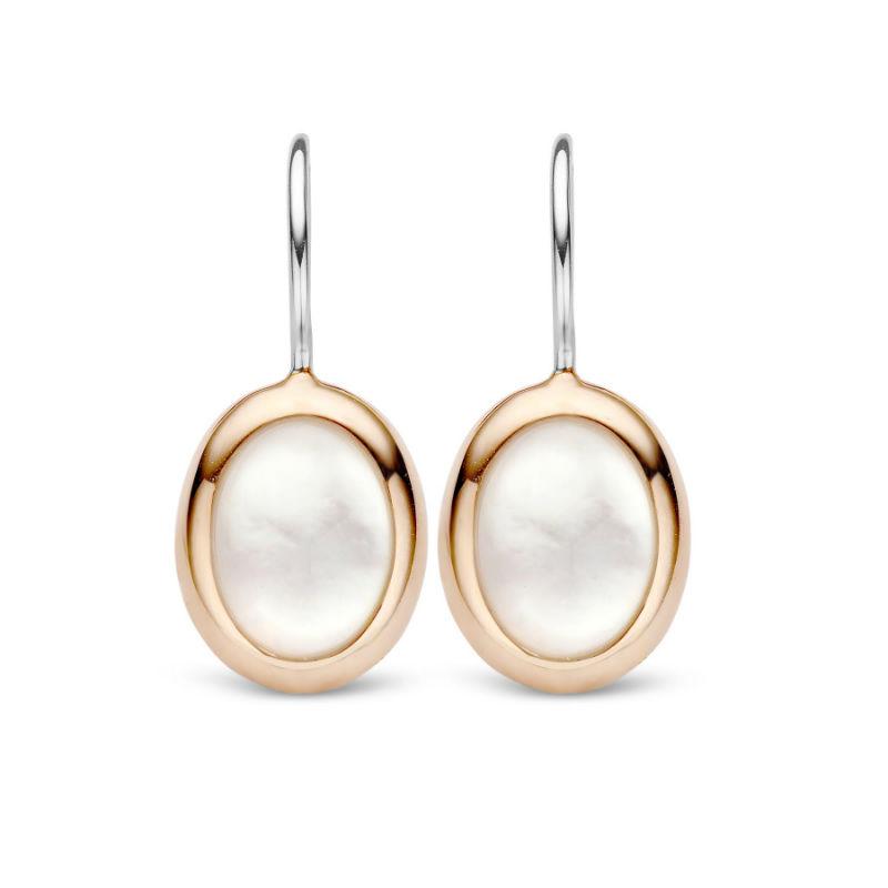 Ti Sento Milano Earrings In 925 Rose Plated Sterling Silver With Mother of Pearl