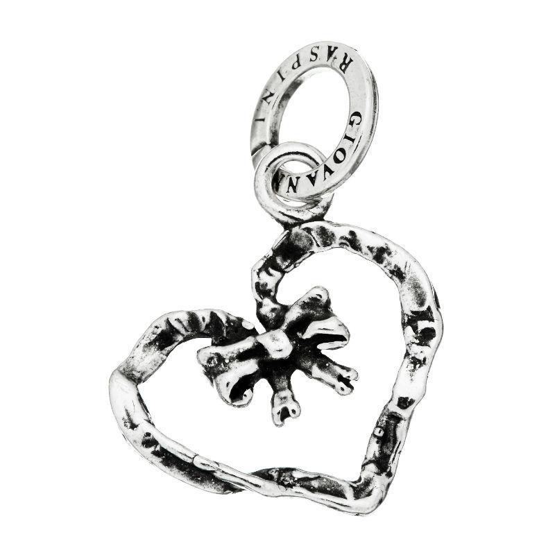 Charm Giovanni Raspini Cuore Con Fiocco In Argento 925