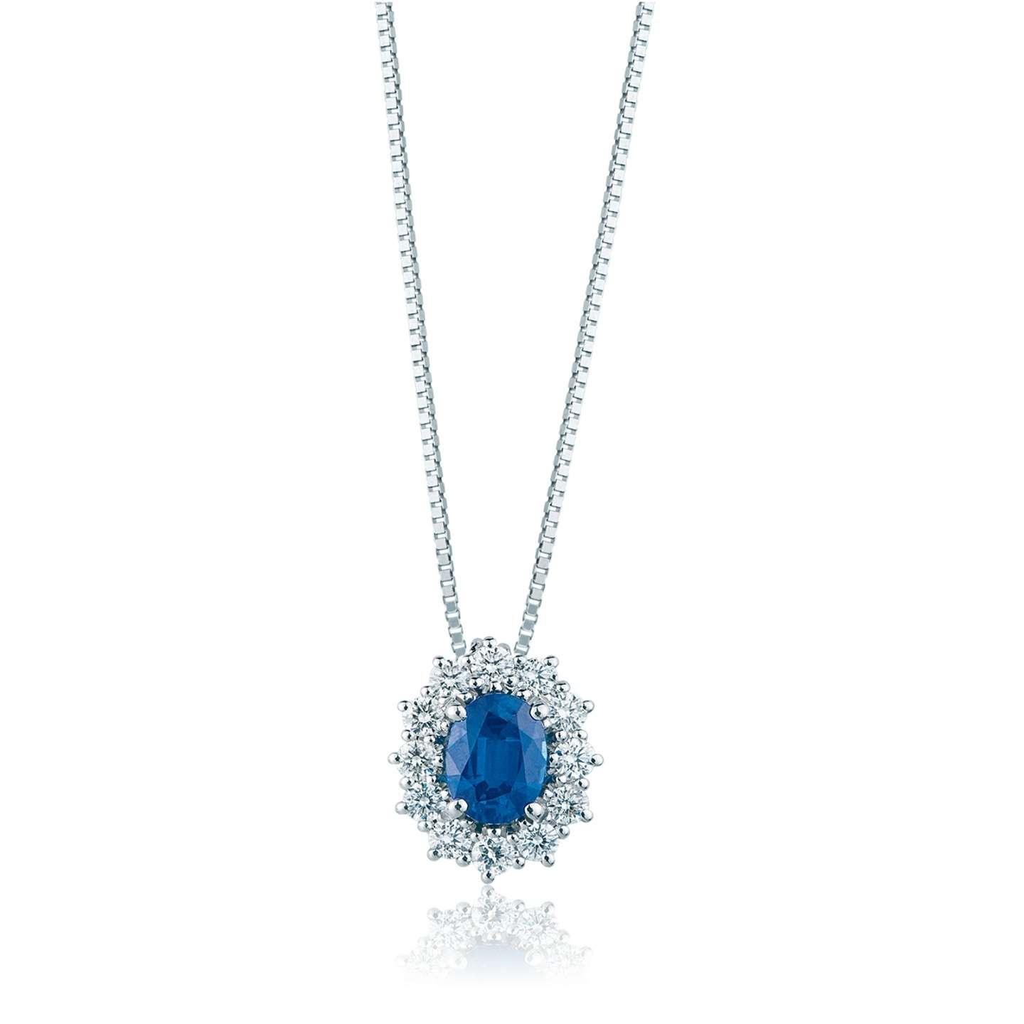 Fabio Ferro Necklace With Sapphire and Diamonds Brilliant Cut