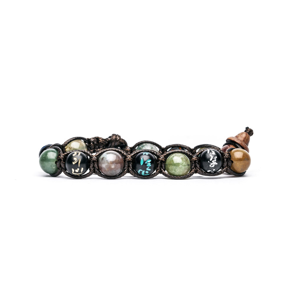 Tamashii Original Tibetan Mantra Collection Bracelet with Moss Agate