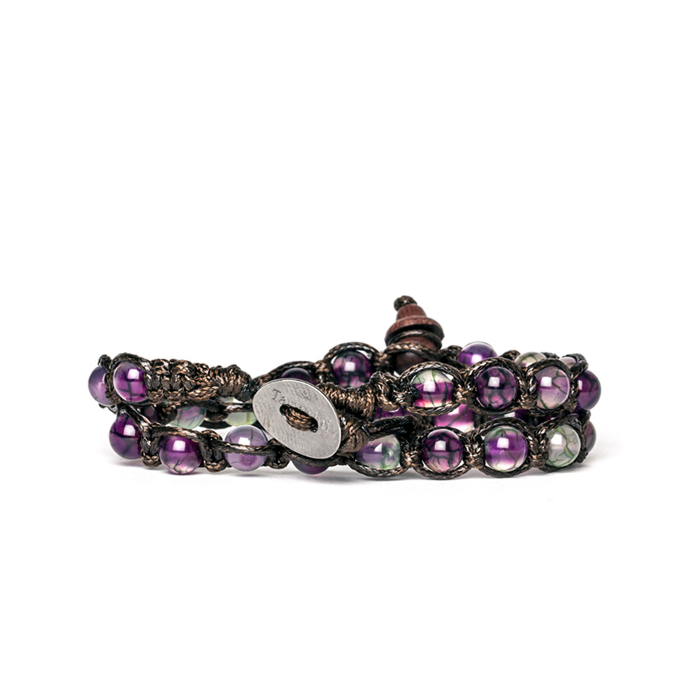 Tamashii Original Tibetan Double Strand Bracelet With Amarena Agate