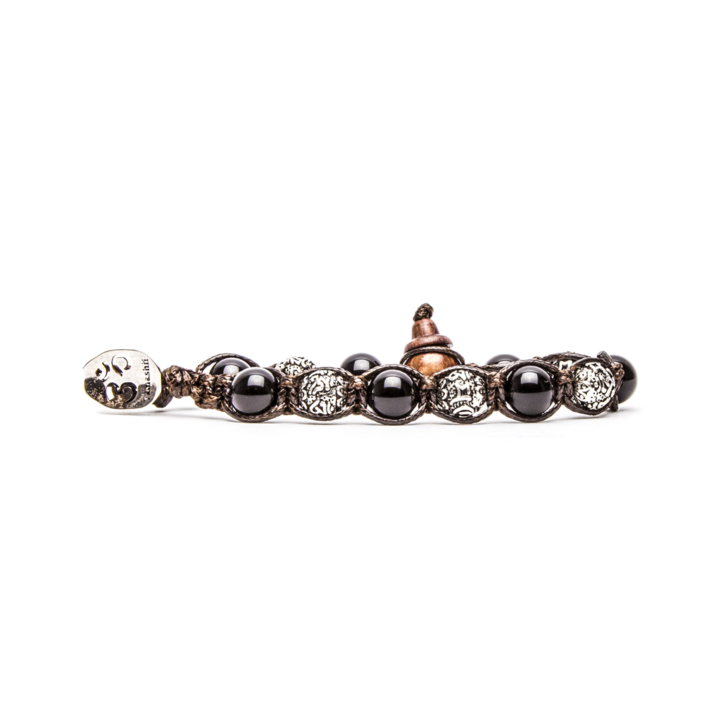 Tamashii Tibetan Bracelet Original Prayer Wheel Collection with Onyx and Silver