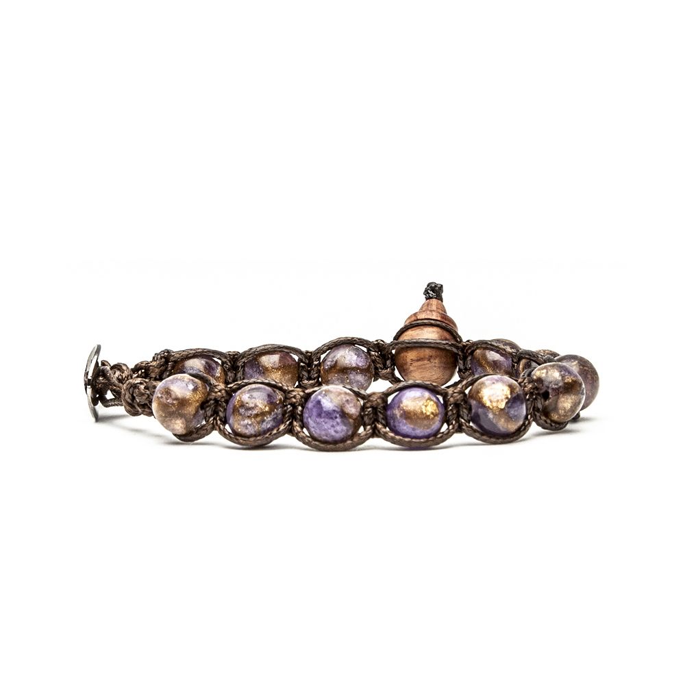 Tamashii Original Tibetan Bracelet with Purple Mosaic Quartz