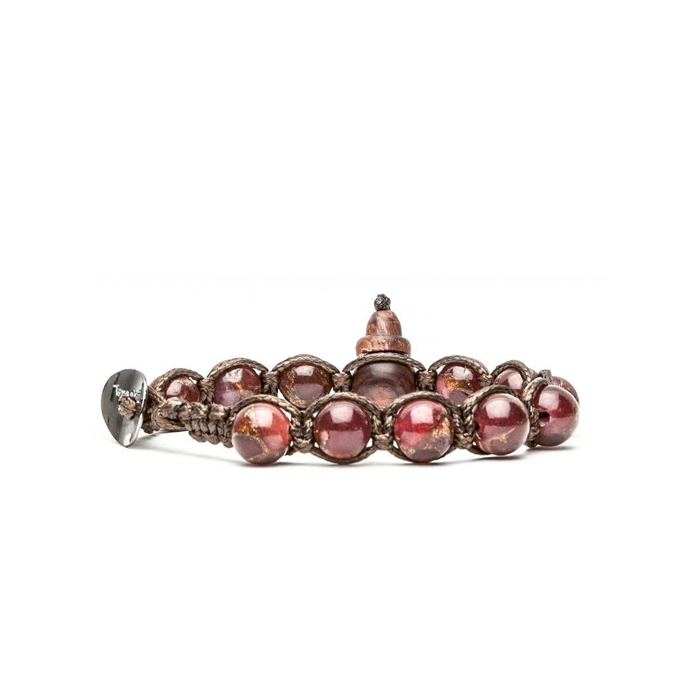 Original Tibetan Tamashii Bracelet In Red Mosaic Quartz