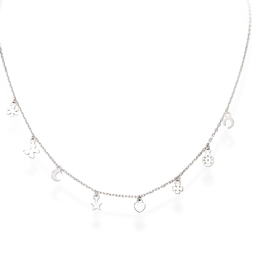 OHAYOO Collana Infinito Con Pietra Di Luna – Argento Sterling 925, Portafortuna, Catena 45cm +5cm, Gioiello Femminile Ipoallergenico