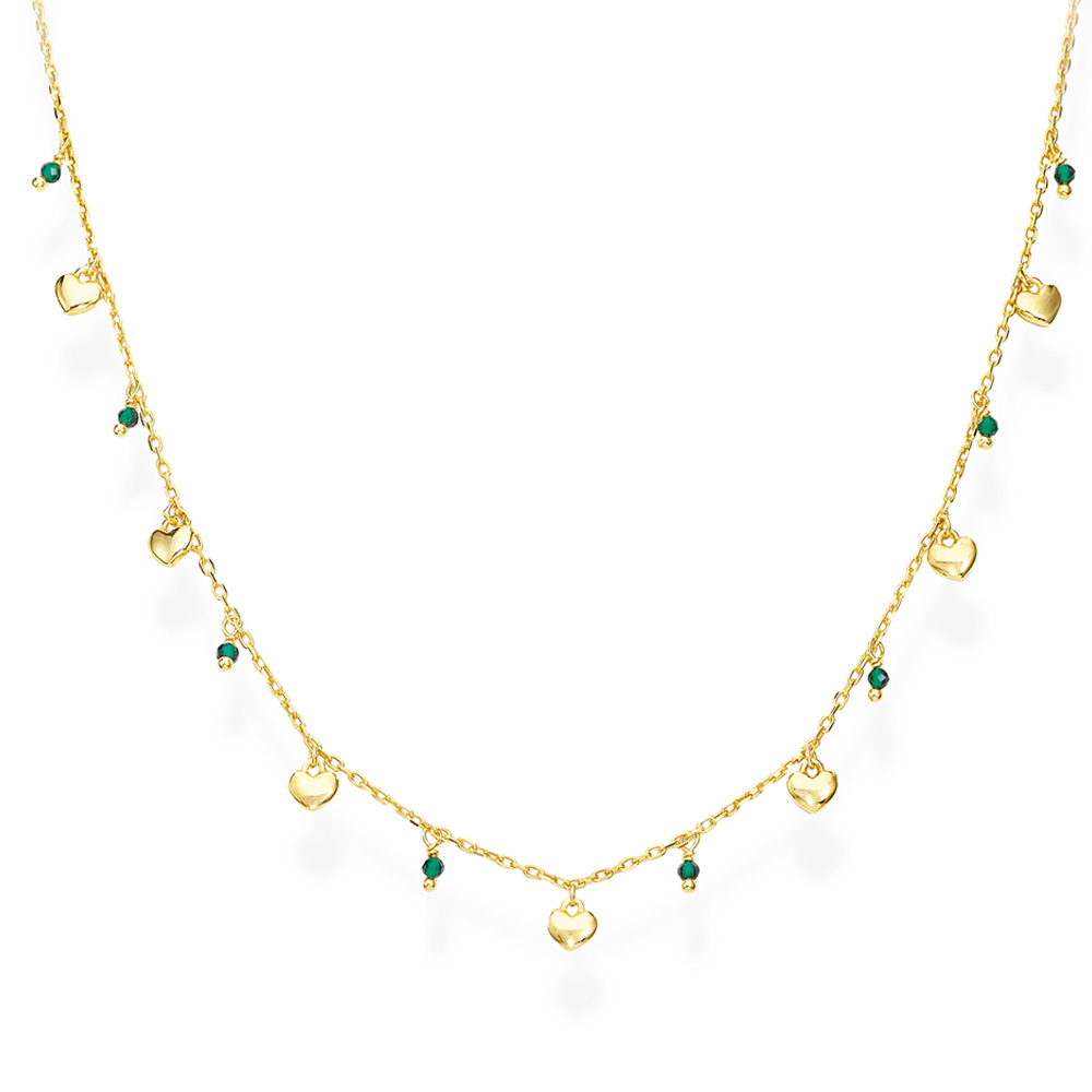 Amen Hearts Necklace with Silver Crystals