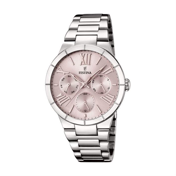 Festina Women's Multifunction Steel Watch With Powder Pink Dial