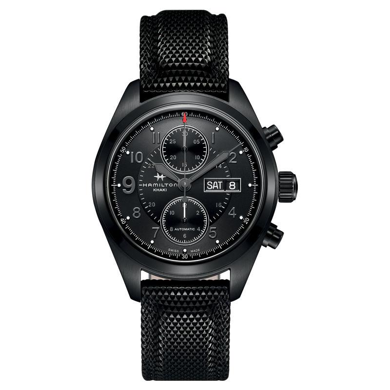 Hamilton Khaki Field Chrono Auto PVD Black 42mm Watch