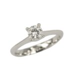 Fabio Ferro White Gold Engagement Ring with Brilliant Cut Diamond 0.50 Carat