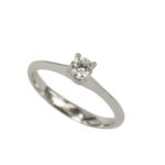 Fabio Ferro White Gold Engagement Ring with Brilliant Cut Diamond 0.40 Carat