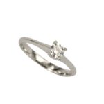 Fabio Ferro Engagement Ring in White Gold with Diamond Brilliant Cut 0.41 Carat