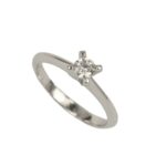 Fabio Ferro White Gold Engagement Ring with IGI Certified Diamond Brilliant Cut 0.33 Carat