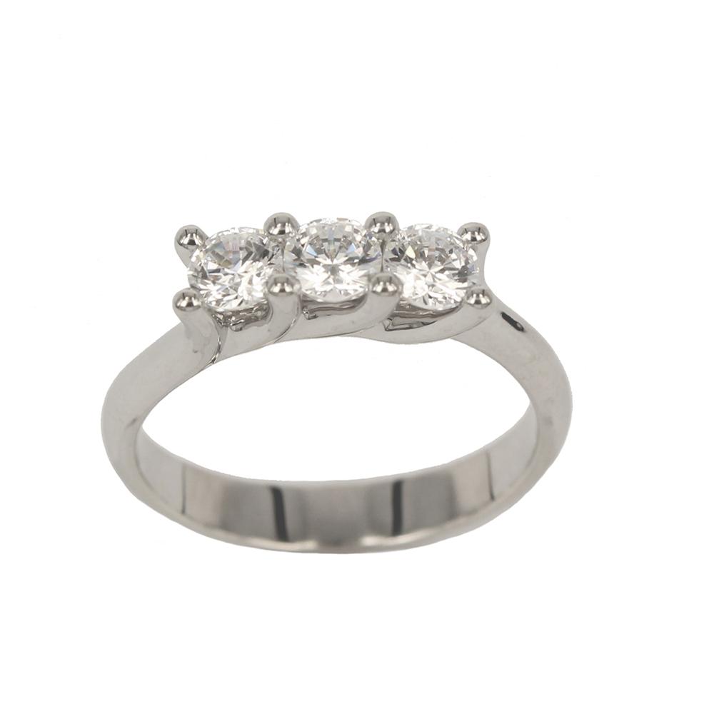 Trilogy Fabio Ferro Ring in White Gold with Brilliant Cut Diamonds 0.75 Carat