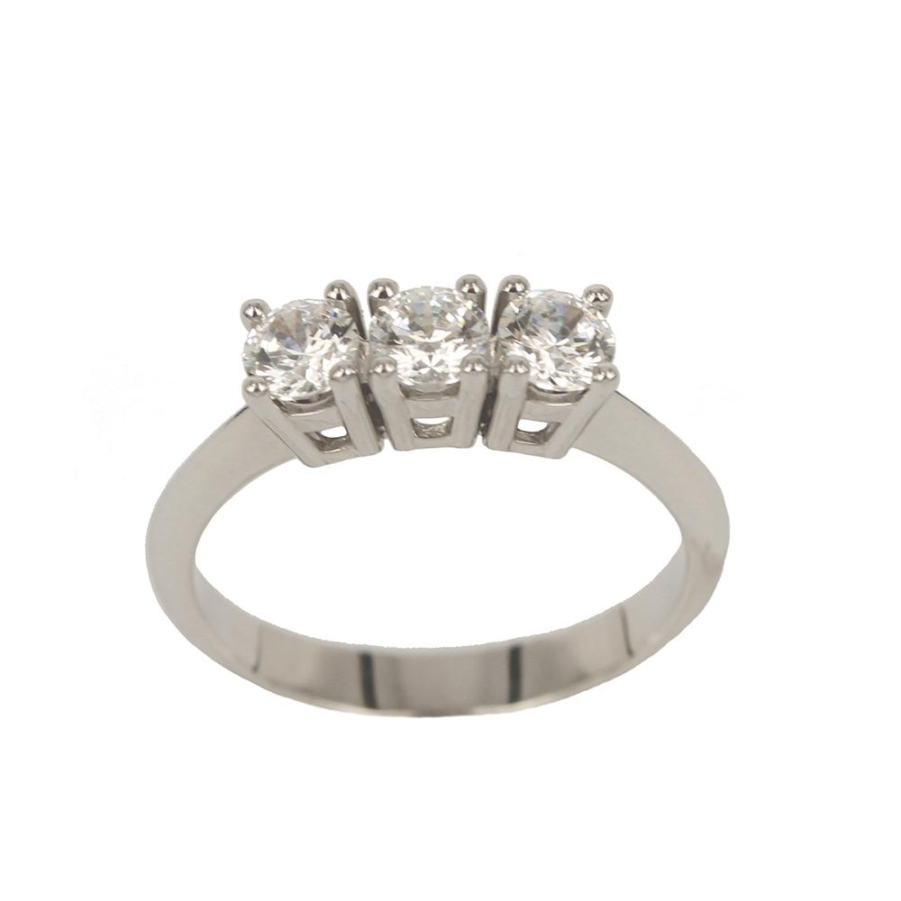 Trilogy Fabio Ferro Ring in White Gold with Brilliant Cut Diamonds 0.90 Carat