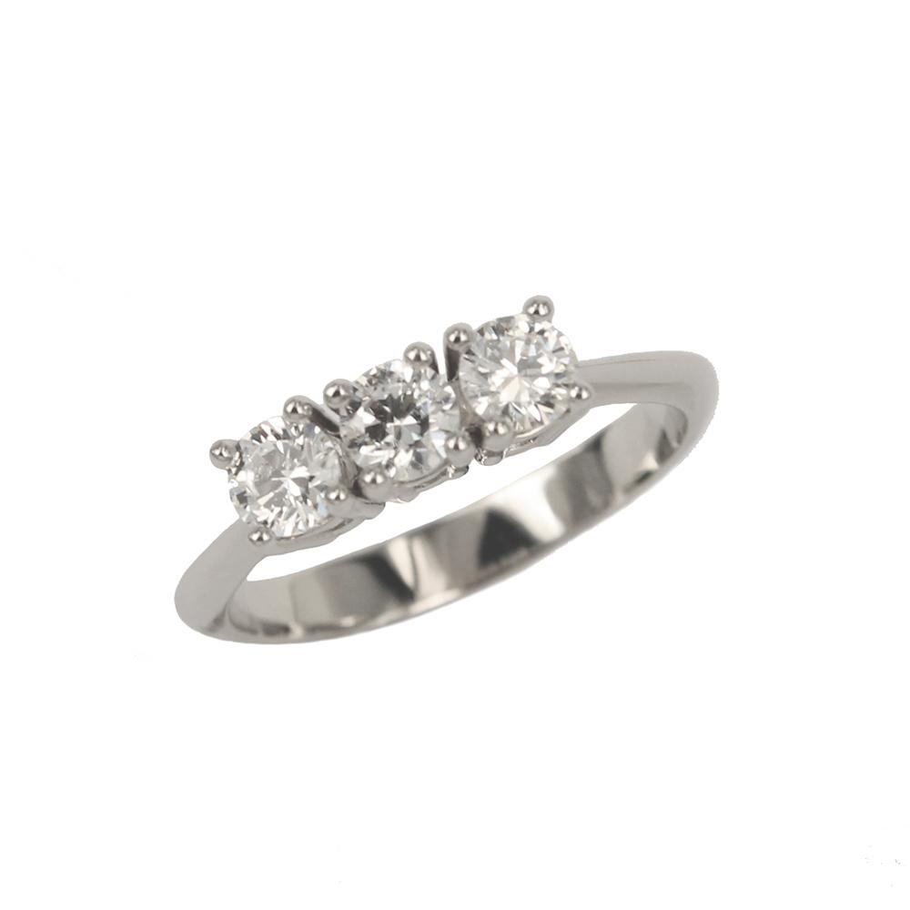 Trilogy Fabio Ferro Ring in White Gold with Brilliant Cut Diamonds 0.90 Carat