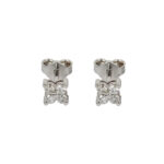 Woman earrings in White gold and 0.28 Carat Diamonds in the shape of a Butterfly