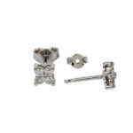 Woman earrings in White gold and 0.28 Carat Diamonds in the shape of a Butterfly