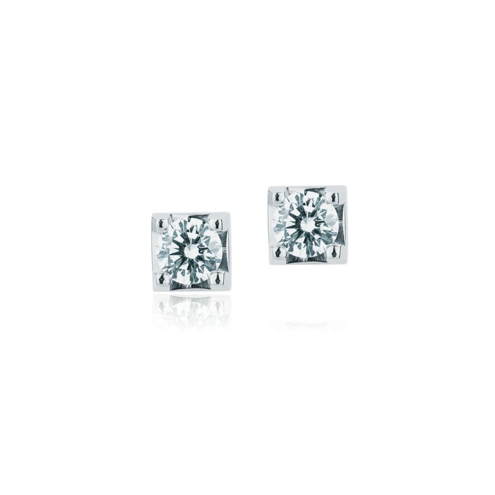 White Gold Valenza Jewelry Point Earrings With Diamonds Kt. 0,10