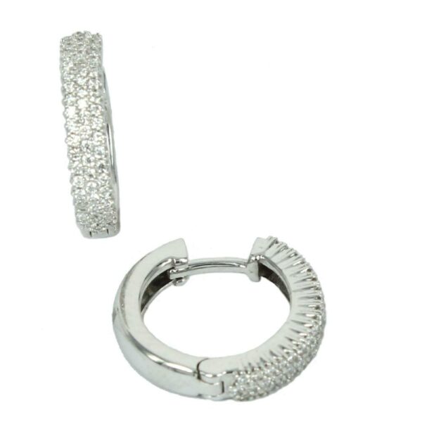 Women's White Gold Earrings With Diamonds Pave' Brilliant Cut