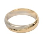 Yellow Gold and Satin White Gold Wedding Band Large Fabio Iron Embrace Model