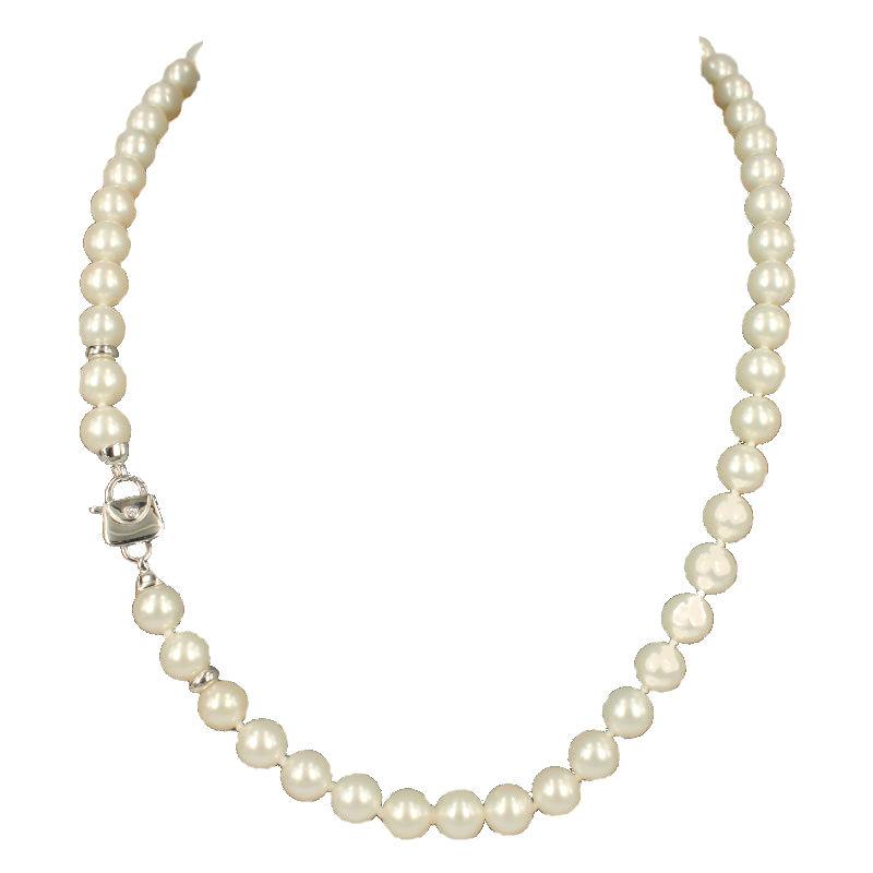 White Freshwater Cultured Pearls Necklace mm. 7½-8