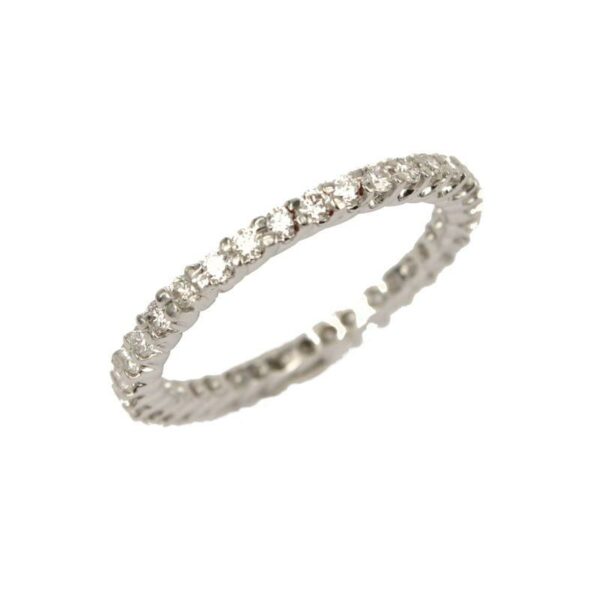 Anello Eternity Fabio Ferro in Oro Bianco con Diamanti Taglio Brillante 0,62 Carati