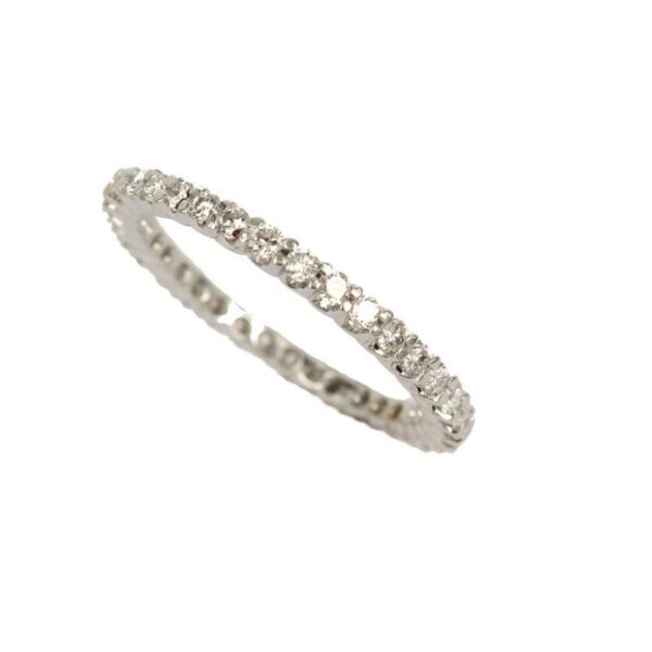 Anello Eternity Fabio Ferro in Oro Bianco con Diamanti Taglio Brillante 0,62 Carati