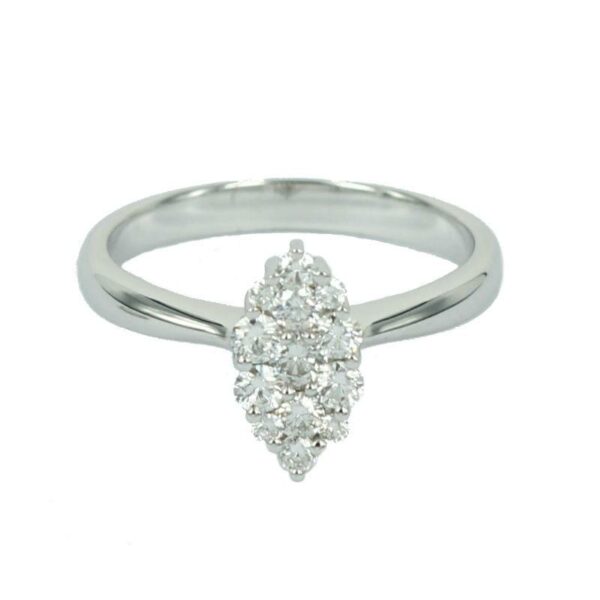 Fabio Iron Shuttlecock Diamantring Brillantschliff 0,46 Karat