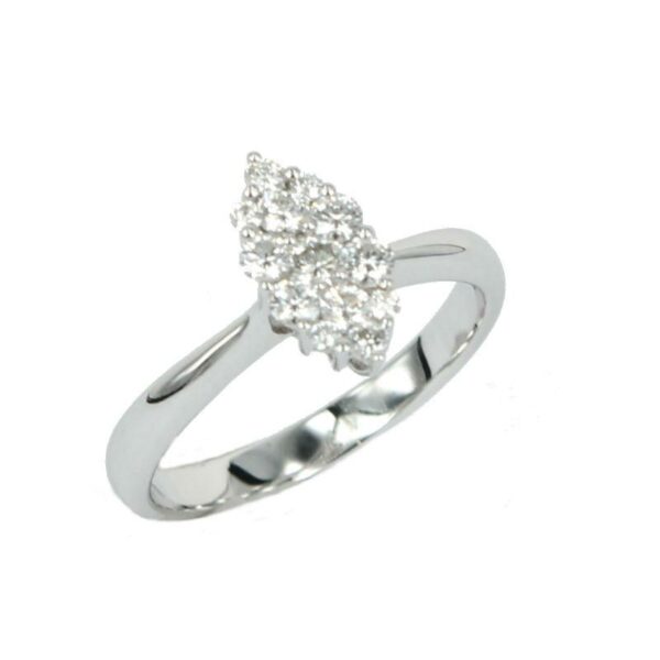 Fabio Iron Shuttlecock Diamantring Brillantschliff 0,46 Karat