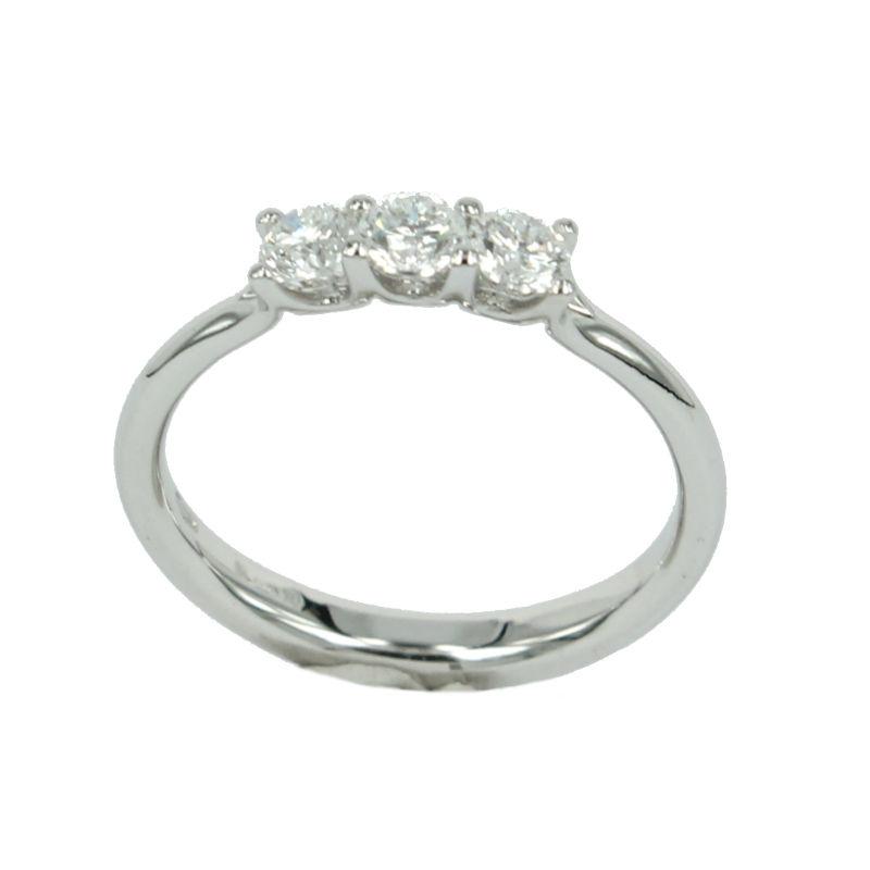 Trilogy Fabio Ferro Ring in White Gold and Diamonds Brilliant Cut 0.53 Carat