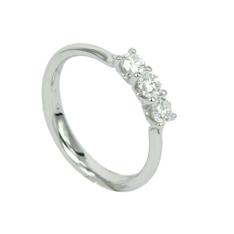 Trilogy Fabio Ferro Ring in White Gold and Diamonds Brilliant Cut 0.53 Carat