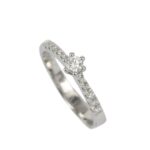 Fabio Ferro White Gold Engagement Ring with Brilliant Cut Diamonds 0.23 Carat