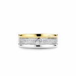 Women's Ti Sento Milano 925 Sterling Silver and Yellow Gold Plated Ring with Zircons